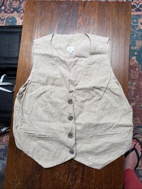 Linen blend vest